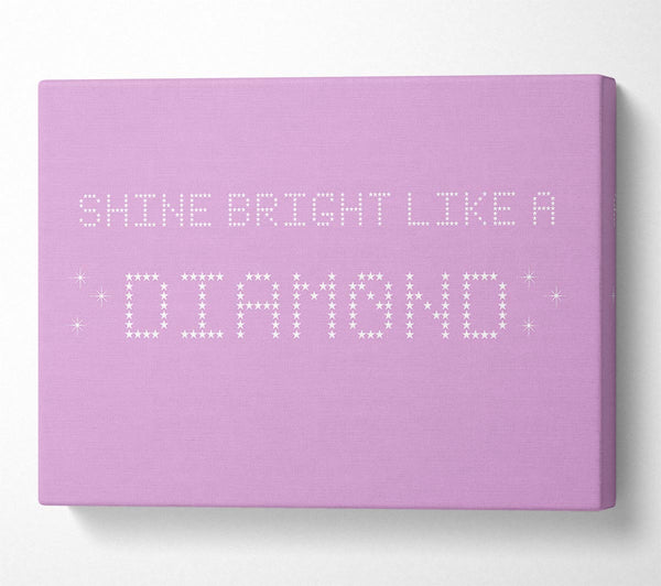  A Canvas Print of Music Quote Shine Bright Rihanna Pink Canvas Wall Art
