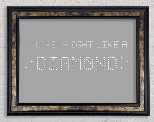 Music Quote Shine Bright Rihanna Grey White