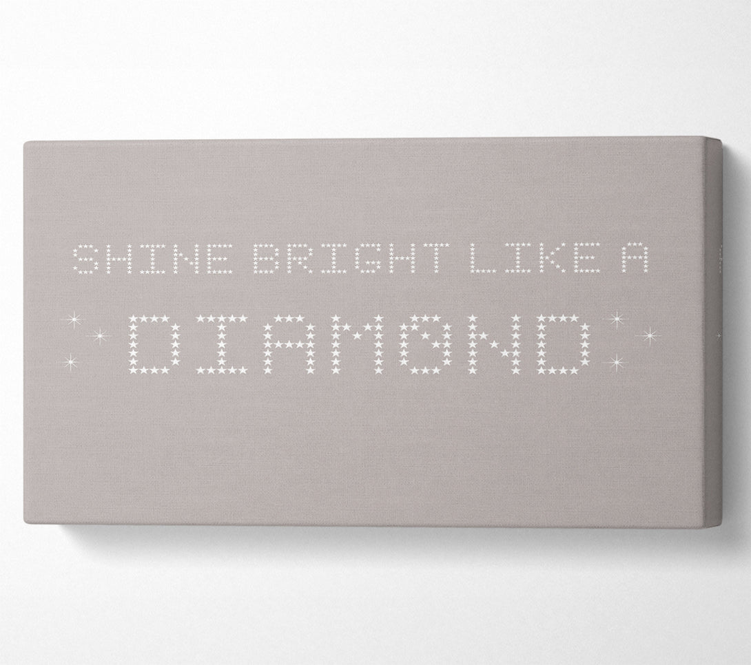  A Canvas Print of Music Quote Shine Bright Rihanna Beige Canvas Wall Art