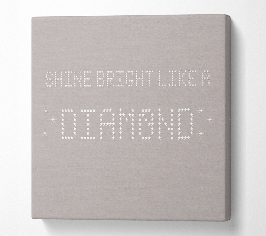  A Canvas Print of Music Quote Shine Bright Rihanna Beige Canvas Wall Art