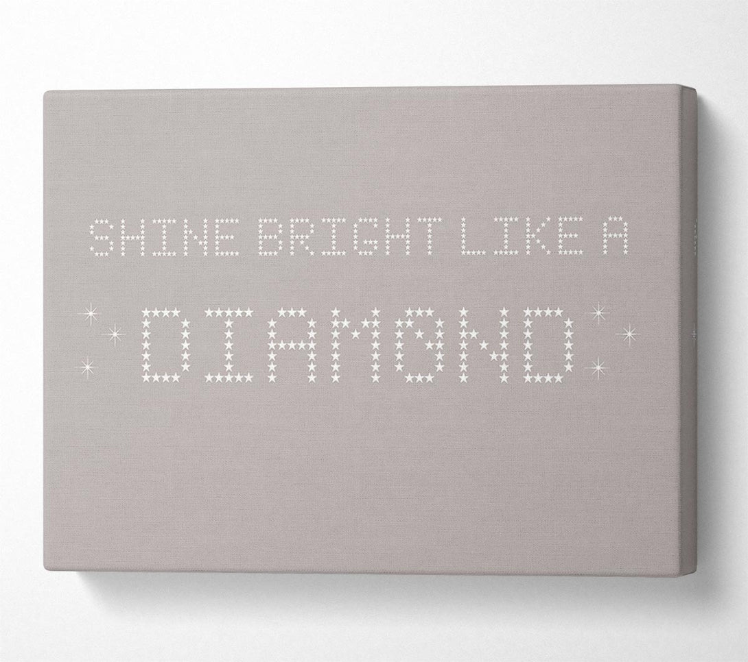  A Canvas Print of Music Quote Shine Bright Rihanna Beige Canvas Wall Art