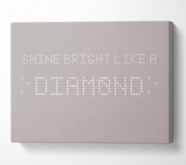  A Canvas Print of Music Quote Shine Bright Rihanna Beige Canvas Wall Art