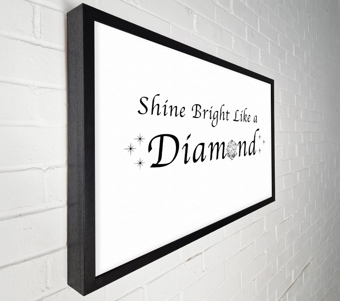  A Canvas Print of Music Quote Shine Bright Like A Diamond Rihanna White Canvas Art