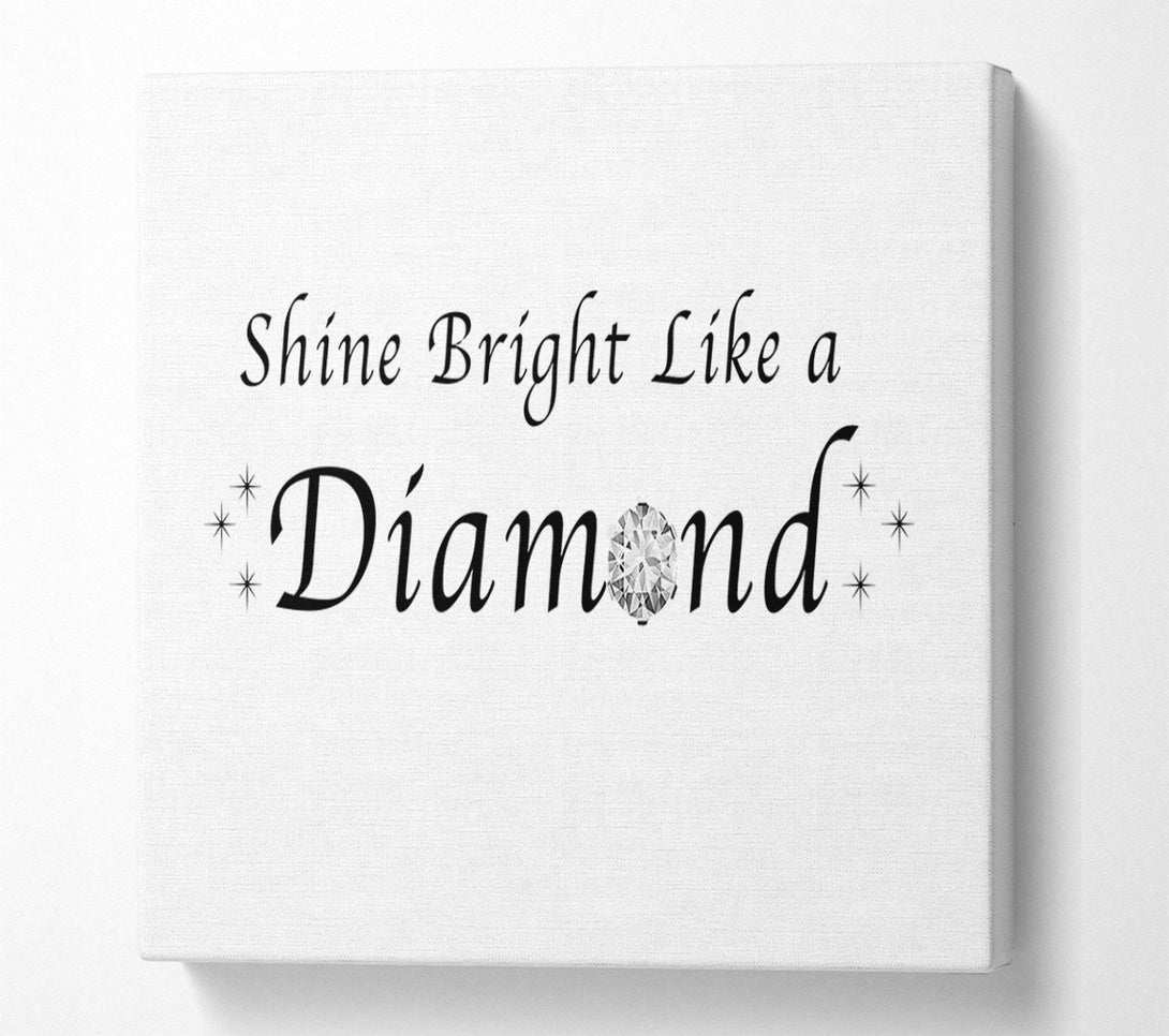  A Canvas Print of Music Quote Shine Bright Like A Diamond Rihanna White Canvas Art