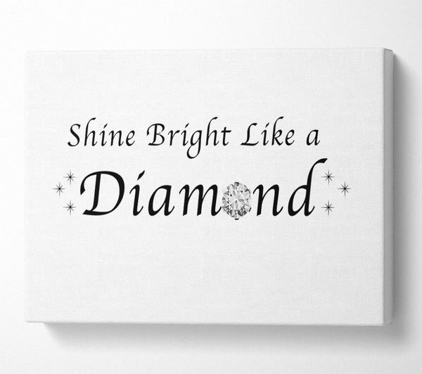  A Canvas Print of Music Quote Shine Bright Like A Diamond Rihanna White Canvas Art