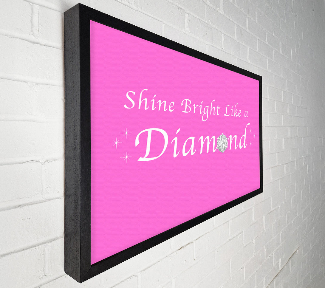  A Canvas Print of Music Quote Shine Bright Like A Diamond Rihanna Vivid Pink Canvas Wall Art