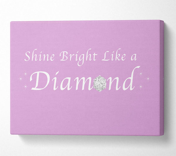  A Canvas Print of Music Quote Shine Bright Like A Diamond Rihanna Pink Canvas Art