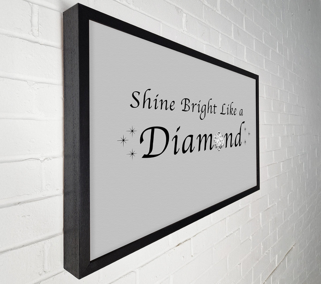  A Canvas Print of Music Quote Shine Bright Like A Diamond Rihanna Grey Canvas Art