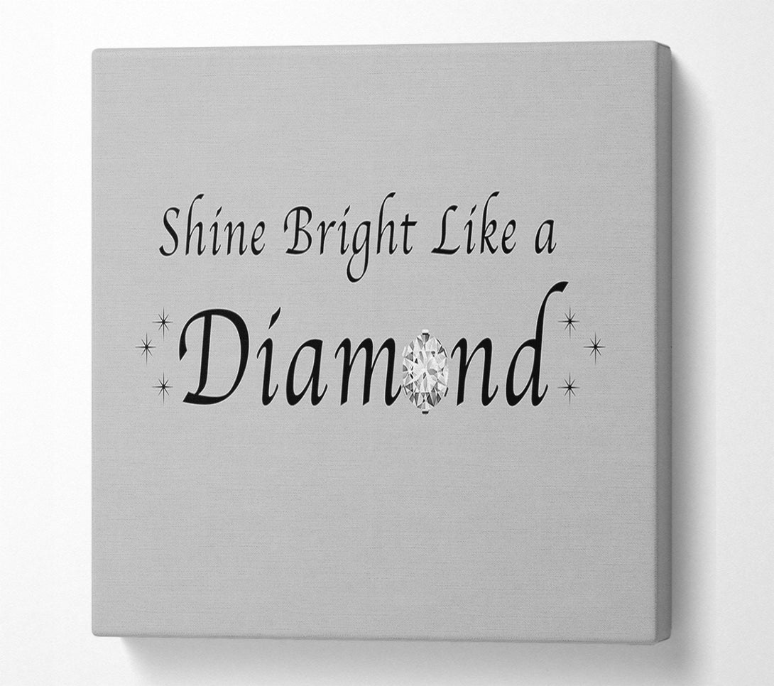  A Canvas Print of Music Quote Shine Bright Like A Diamond Rihanna Grey Canvas Art