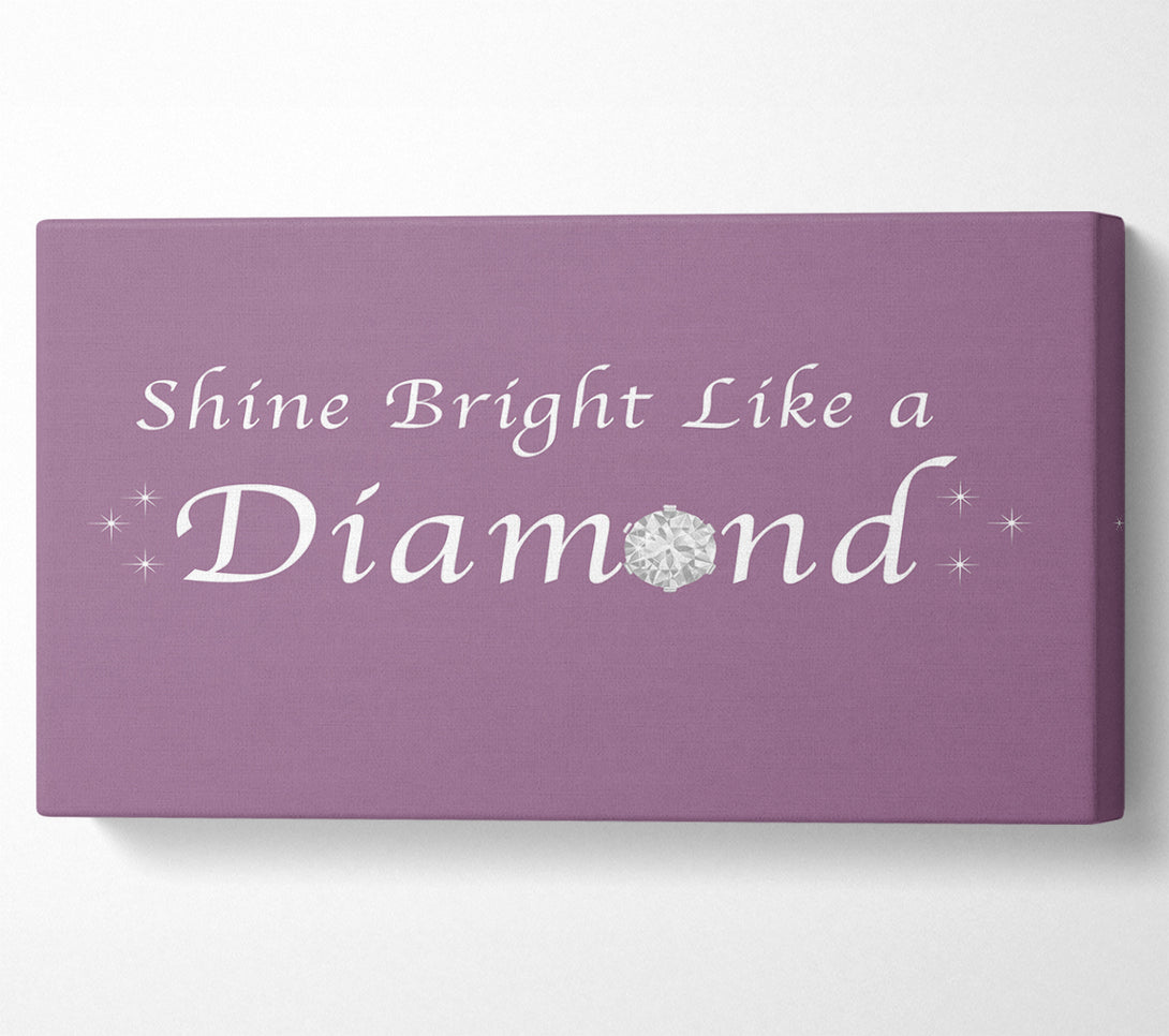  A Canvas Print of Music Quote Shine Bright Like A Diamond Rihanna Dusty Pink Canvas Print