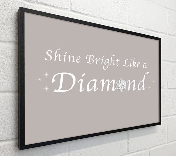 Music Quote Shine Bright Like A Diamond Rihanna Beige