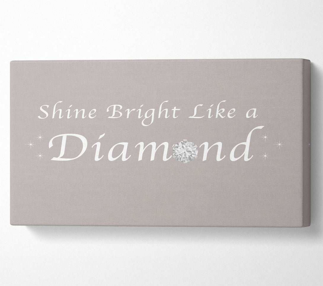  A Canvas Print of Music Quote Shine Bright Like A Diamond Rihanna Beige Canvas Art