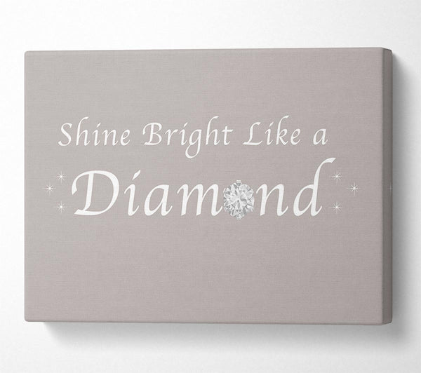  A Canvas Print of Music Quote Shine Bright Like A Diamond Rihanna Beige Canvas Art
