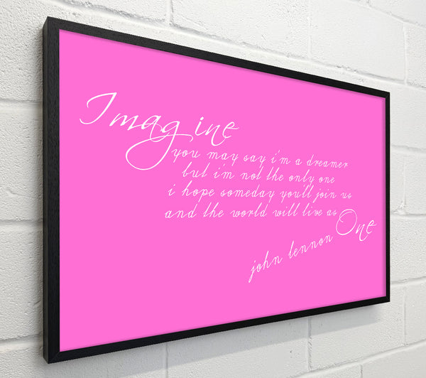 Music Quote Imagine John Lennon Vivid Pink