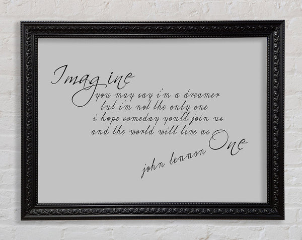 Musikzitat Imagine John Lennon Grey
