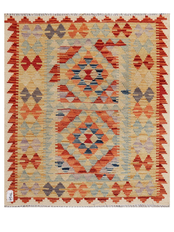 Maimana Afghanistan Kilim Rug - 106 x 94 cm