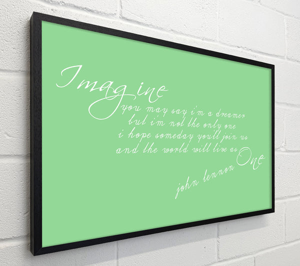 Music Quote Imagine John Lennon Green