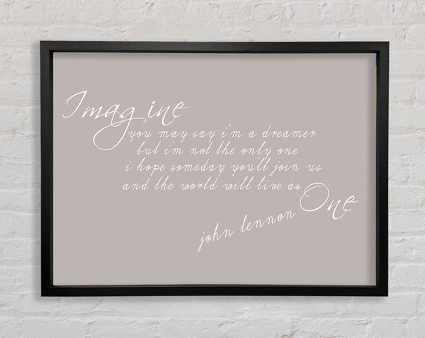 Musik Zitat Imagine John Lennon Beige