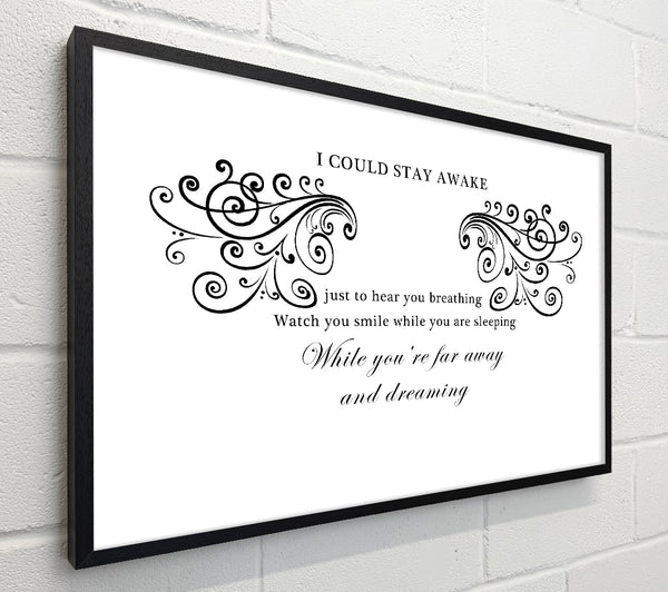 Music Quote I Could Stay Awake Aerosmith White