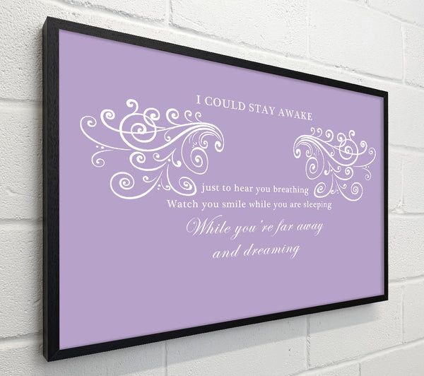 Music Quote I Could Stay Awake Aerosmith Lilac