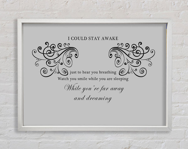 Musikzitat „I Could Stay Awake“ von Aerosmith in Grau
