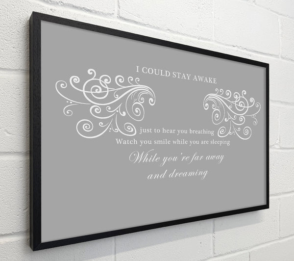Music Quote I Could Stay Awake Aerosmith Grey White