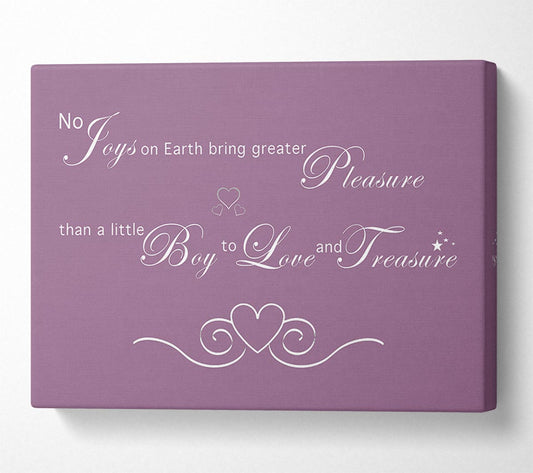 Boys Room Quote No Joys On Earth Bring Pleasure Dusty Pink Canvas Wall Art