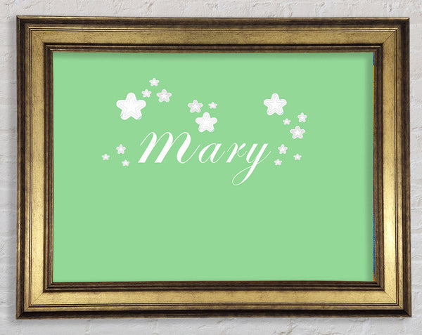 Girls Room Quote Your Name In Stars Green Framed Print