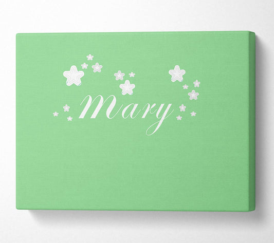Girls Room Quote Your Name In Stars Green Canvas Wall Art