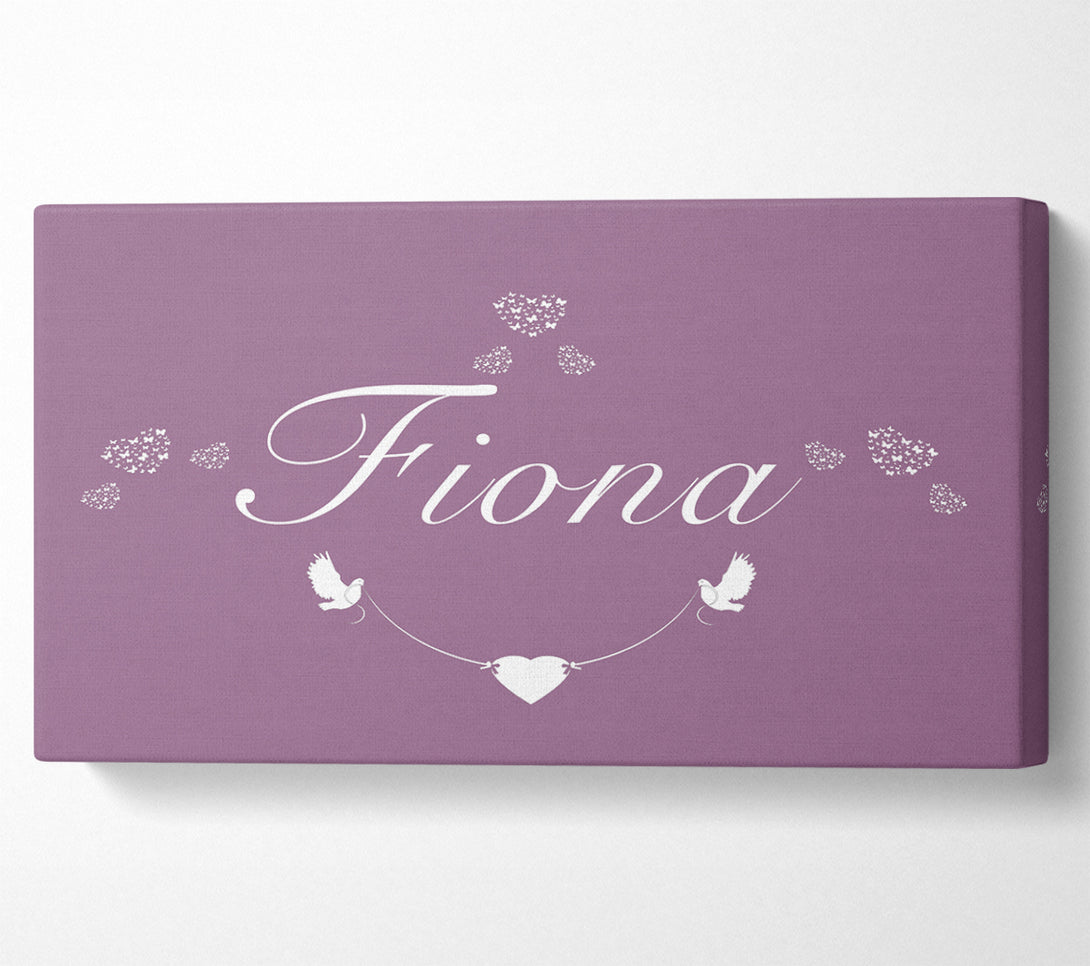  A Canvas Print of Your Name In Hearts Dusty Pink Canvas Art