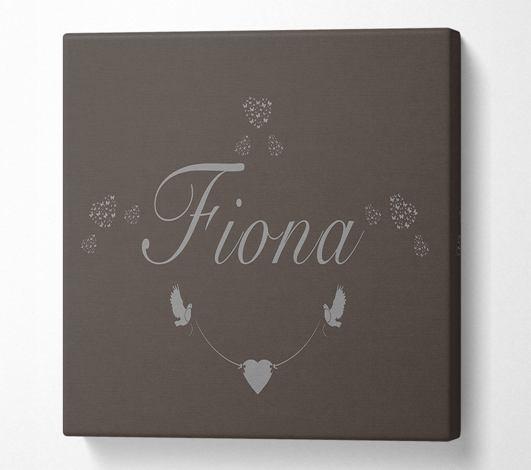  A Canvas Print of Your Name In Hearts Chocolate Canvas Art