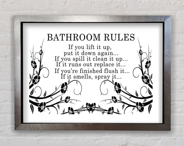 Bathroom Quote Bathroom Rules 2 White