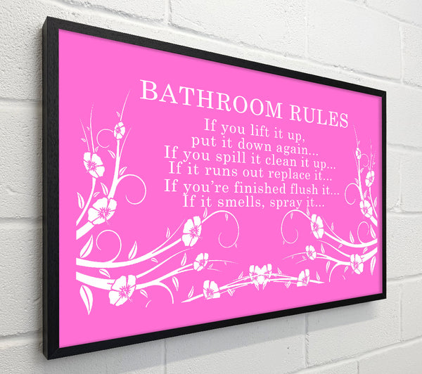 Bathroom Quote Bathroom Rules 2 Vivid Pink