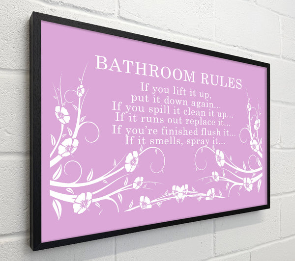 Bathroom Quote Bathroom Rules 2 Pink