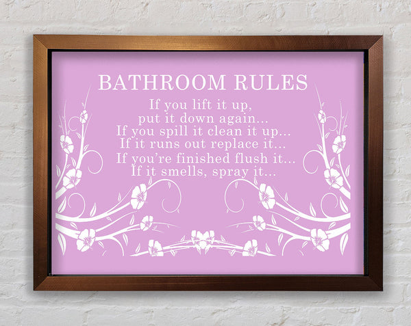 Bathroom Quote Bathroom Rules 2 Pink