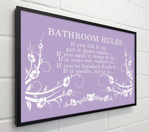 Bathroom Quote Bathroom Rules 2 Lilac