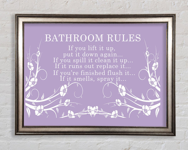 Bathroom Quote Bathroom Rules 2 Lilac