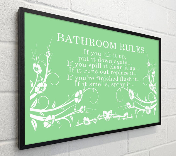 Bathroom Quote Bathroom Rules 2 Green