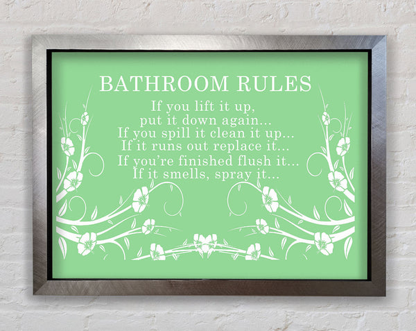 Bathroom Quote Bathroom Rules 2 Green