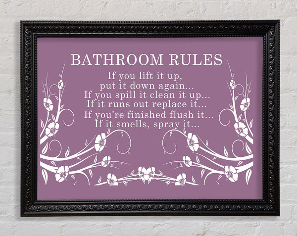Bathroom Quote Bathroom Rules 2 Dusty Pink