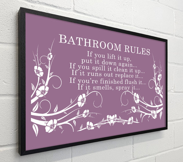 Bathroom Quote Bathroom Rules 2 Dusty Pink