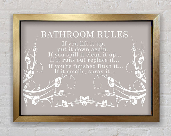 Bathroom Quote Bathroom Rules 2 Beige