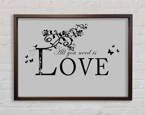 Musikzitat „All You Need Is Love“ in Grau