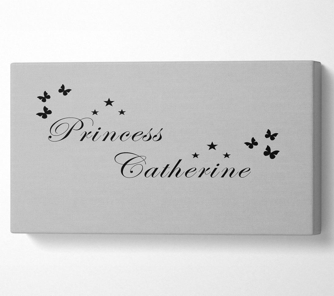  A Canvas Print of Girls Room Quote Your Own Name Princess Grey Canvas Wall Art