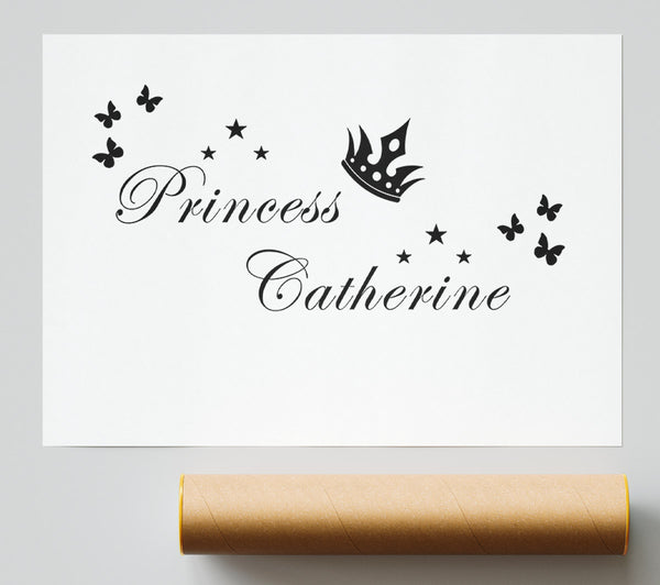 Your Own Name Princess 2 White Giclee Print