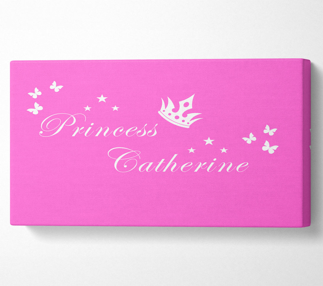  A Canvas Print of Your Own Name Princess 2 Vivid Pink Canvas Wall Art