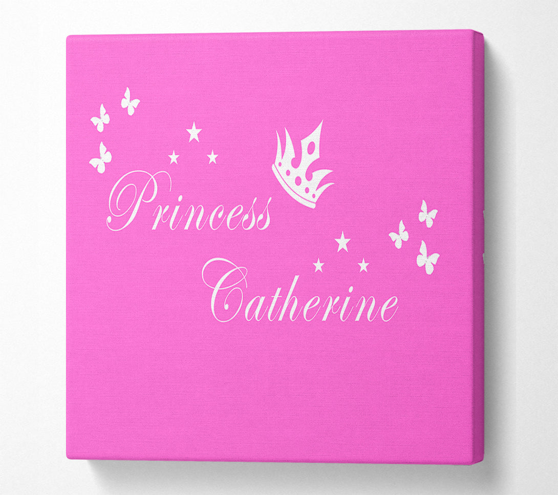  A Canvas Print of Your Own Name Princess 2 Vivid Pink Canvas Wall Art