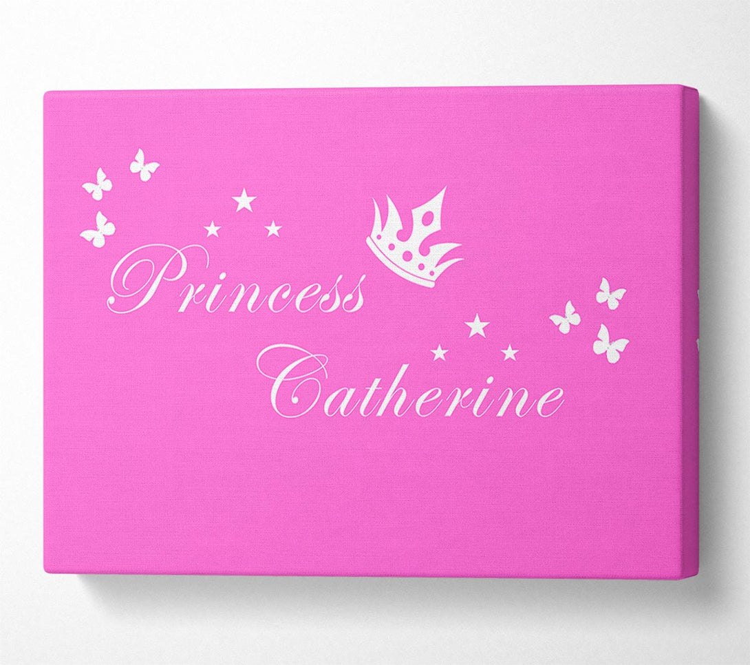  A Canvas Print of Your Own Name Princess 2 Vivid Pink Canvas Wall Art