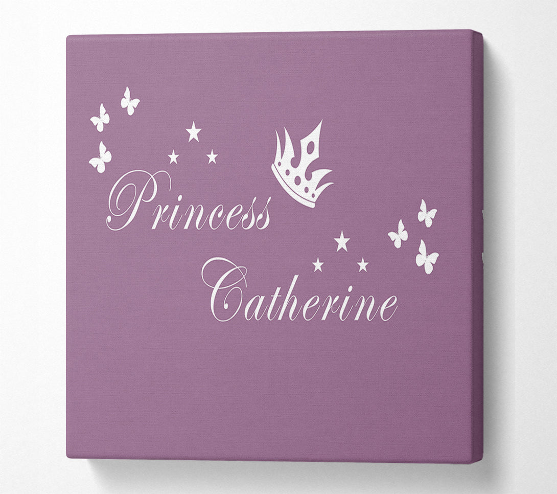 A Canvas Print of Girls Room Quote Your Own Name Princess 2 Dusty Pink Canvas Wall Art