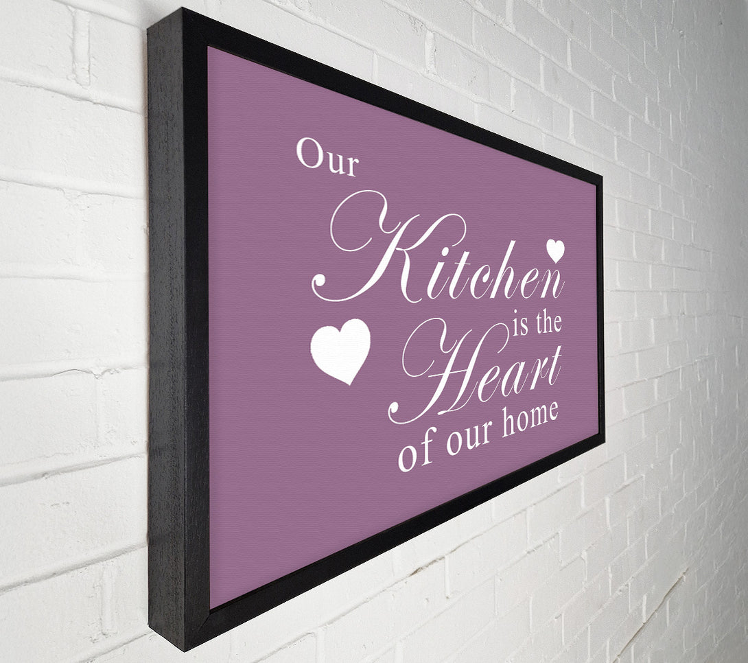  A Canvas Print of Kitchen Quote Our Kitchen Is The Heart Dusty Pink Canvas Wall Art